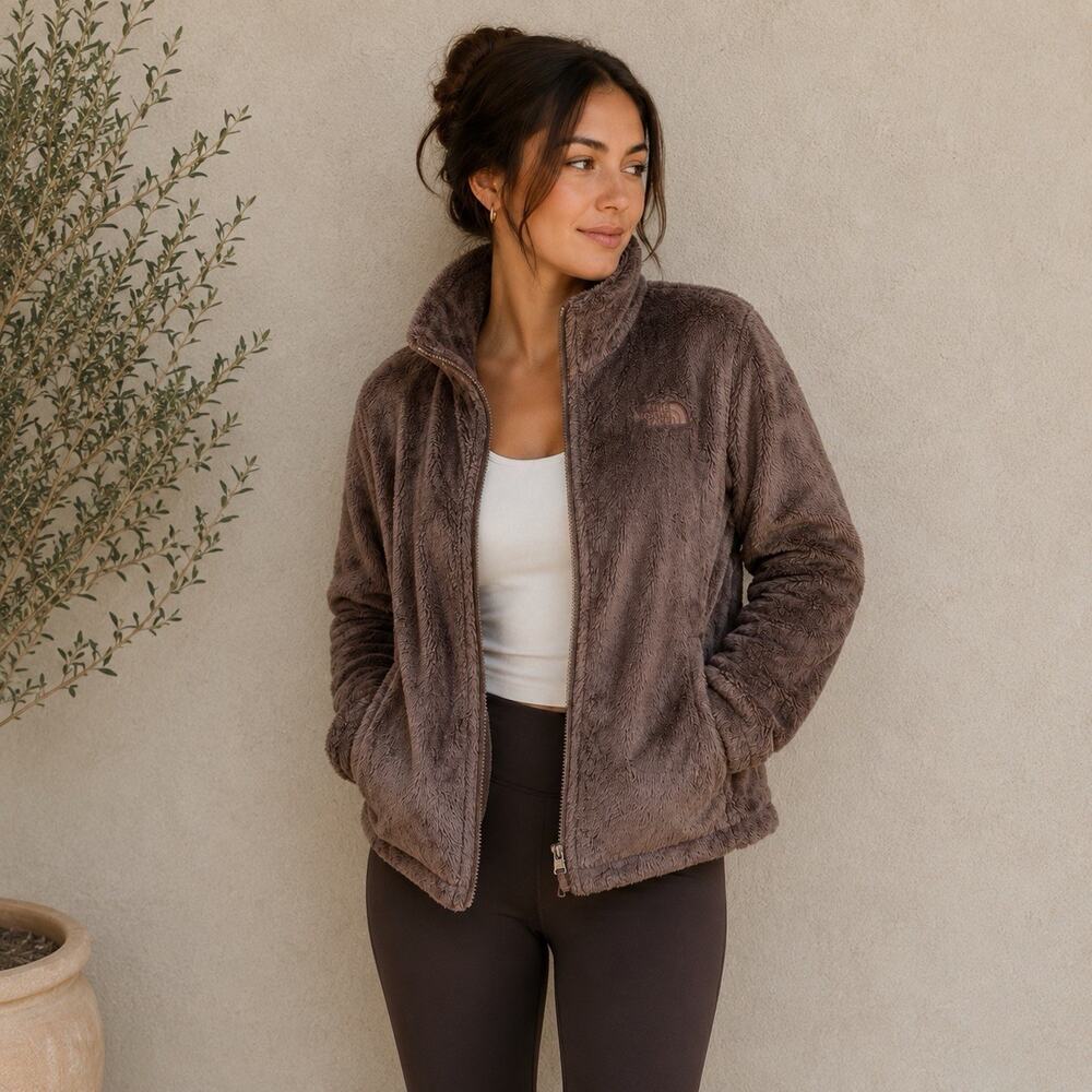 The North Face Osito Fleece Jacket Women’s Large Brown Full Zip Cozy Soft Teddy
